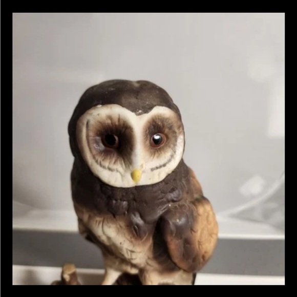 VTG Ceramic Bar Owl Sitting On A Branch Figure 8” Library Office Wisdom Nature - Picture 2 of 8